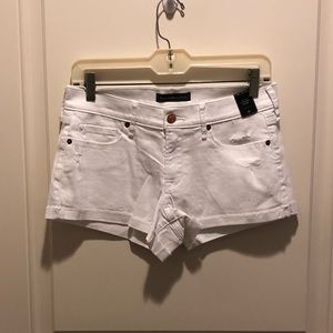White denim shorts
